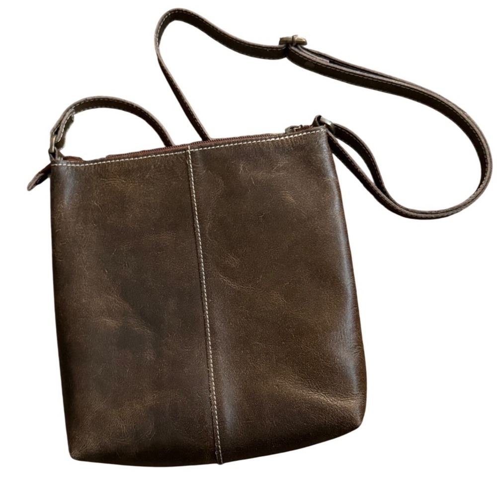 Hidden‎ Craft Brown Leather Crossbody Zipper Pockets Adjustable Strap - Picture 2 of 6
